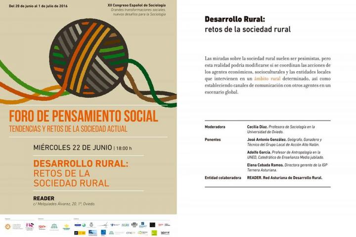 Los retos de la sociedad rural a debate en el I Foro de Pensamiento Social, con la colaboración de READER
